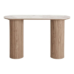 Konsolinis stalas, 40x120x78 cm, balta, ruda, keramika