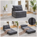 Sulankstoma sofa su pagalvėmis, ne&scaron;iojama, lininis audinys, miegamojo ir svetainės baldai