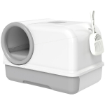 Kačių kraiko dėžė 59x39,5x39,5 cm Balta ir pilka plastikas