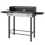 Anglies grilis, reguliuojama grotelė, rotisserie, 118x32x90 cm, juoda, metalas