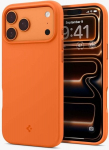 Silikoninis dėklas iPhone 17 Pro su MagSafe &mdash; Spigen (oranžinis)