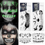 Tikrovi&scaron;kos Helovino laikinos veido tatuiruotės Halloween 4 lapai