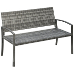 Garten rattan suoliukas 2 vietų, metalas, iki 320 kg, pilkas