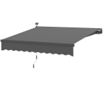 Outsunny rankinė markizė su saulės &scaron;viesa, 300 cm, UV50+, balkonas, pilka
