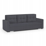 Sofa-lova FOLLER, 3 vietų, tamsiai pilkas audinys, miegamoji funkcija, patalynės dėžė