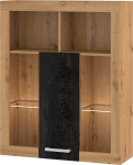 Sieninė spintelė Meblocross VIK-06 Ąžuolas Artisan/Juodas betonas, su durelėmis, MDF