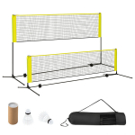 Costway badmintono tinklas su stovu,310 x 102 x 89&ndash;155 cm, geltonas
