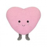 Dekoratyvinė pagalvė &bdquo;Low You More&ldquo;, &scaron;irdies formos, 30 cm, pliu&scaron;inė, rožinė