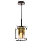 Pakabinamas &scaron;viestuvas Candellux JONERA juodas auksinis stiklinis gaubtas 1x40W E27