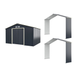 Costway metalinis sodo sandėliukas + 2 prailginimų komplektas