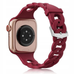 &bdquo;BestAccessories" silikoninis dirželis laikrodžiui A. Watch 4 5 6 7 8 9 10 11 SE 40 mm 41 mm 42 mm, bordo