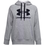 Moteri&scaron;ka džemperis Under Armour Rival Fleece Logo Hoodie, pilkos spalvos, 1356318 035