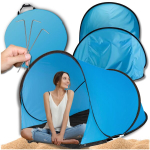 Didelė POP-UP paplūdimio palapinė, savaime i&scaron;siskleidžianti, UV30+, 100x130x110 cm, mėlyna