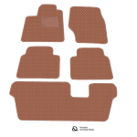Kilimėliai QuiltyMats Volkswagen Touran 2003-2015 (7v., I, II ir III eilės) (5 vnt.), Ruda-Ruda /55-MAX2