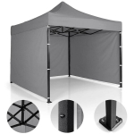 Sodo paviljonas su 3 sienomis, 3 x 3 m, pilkas, Plonos