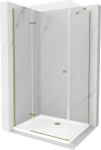Du&scaron;o kabina Mexen Roma su padėklu ir sifonu, Gold+White/Gold, 110 x 90 cm
