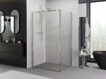 Mexen Exo Atsilenkiamas du&scaron;o kabinas 130 x 90 cm, skaidrus, aukso spalvos - 819-130-090-50-00