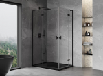 Mexen Mist-H L Duo kabina du&scaron;o kabina su kairine atsidarančia durimis 120 x 100 cm, skaidri, juoda - 8A5L-120L-100P-70-00