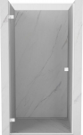 Mexen Lunar-B kairiosios pusės du&scaron;o durys, 95 cm, skaidrios, baltos - 832-095-000-20-00-L