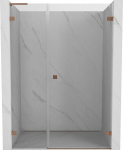 Mexen Lunar-B L de&scaron;inės pusės du&scaron;o durys, pasukamos, 130 cm, skaidrios, &scaron;lifuotas varis - 832SL-130-050-65-00-P