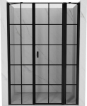 Mexen Mist de&scaron;inės atveriamos du&scaron;o durys 150 cm, juodas tinklelis, juodos - 8A4-150-001-70-77-P, 150x200