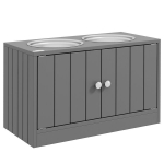 Pakelta &scaron;unų maitinimo stotelė 60x30x35,5 cm Pilka Nerūdijančio plieno dubenėliai Saugojimas
