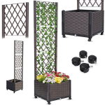 Vazonas su pergola ant ratukų Heckermann 39x39x186 cm technorattan rudas