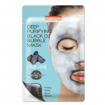 Giliai valanti burbulinė veido kaukė Purederm Black, O2 Bubble Charcoal, 20 g