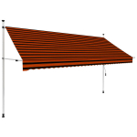 Rankiniu būdu i&scaron;traukiama markizė vidaXL, oranžinė ir ruda, 350cm