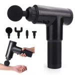 Massage gun | Masažo pistoletas, Belaidis masažinis smūginis pistoletas, raumenų masažuoklis su 4 antgaliais