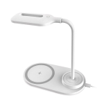 Platinet PDL1930W Compact size Tilt adjustment Led Table Lamp with Qi Wireless 10W Charger White