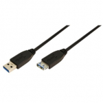 Logilink USB kabelis, USB 3.0, AM to AF, juoda, 1,00 m