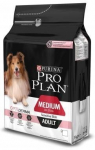 Sausas maistas vidutinių veislių suaugusiems &scaron;unims Purina Pro Plan Adult Medium Sensitive Skin, 3 kg