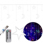 LED lempos užuolaidos 138 LED USB - RGB