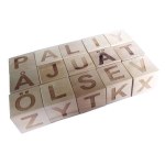 Medinės kaladėlės su raidėmis ir skaičiais, suomi&scaron;ka abėcėlė, 15 vnt.