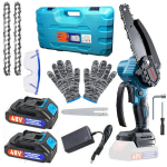 Mažas grandininis akumuliatorinis pjūklas su priedais Toolcraft Tools 6' CD-026, su baterijomis ir kroviklu