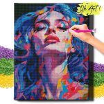 Deimantinė mozaika 5D Diamond Painting Oh Art! Mergina mėlynais plaukais, 40x50 cm