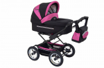 Vežimėlis - automobilinė kėdutė Baby Fashion Fanari 3in1, black/pink