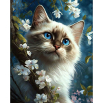Deimantinė mozaika su rėmeliu TM Varvikas Cat's harmony LG338e, 40x50 cm
