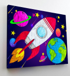 Paveikslas i&scaron; modelino Kosmosas, 30x40 cm.