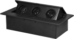 Įleidžiamas stalvir&scaron;io elektros lizdas, 3x230v, juodas