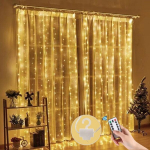 Girlianda-užuolaida su pulteliu ir kabliukais BlitzTop, 3&times;2 m, 200 LED, &scaron;iltai balta