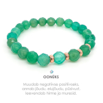 Apyrankė Oniksas Su Metaliniais Karoliukais Rožinio Aukso 8mm, S