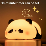 Naktinė lemputė vaiki&scaron;ka panda naktinė lempa panda lempa pritemdomas laikmatis, jutiklinis valdymas silikoninė naktinė lemputė kūdikiui, USB įkraunama miela panda lempa, miela naktinė vaikų kambario dekoracija (panda 2)