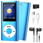 MP3 grotuvas Mp3 grotuvas su &bdquo;Bluetooth 5.0&ldquo;, muzikos grotuvas su 32 GB Tf kortele, FM, ausinės, ne&scaron;iojamas &bdquo;Hifi&ldquo; muzikos grotuvas (mėlynas)