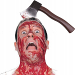 Kirvio galvos juosta Helovino kraujo kostiumas