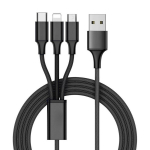 Universalus 3in1 USB-C, microUSB, Lightning, 1,2 m