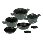 Berlinger Haus puodų ir keptuvių rinkinys Matte Green BH-8207, žalias, 10 dalių