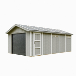 PREMIUM kokybės garažas 21 m&sup2; &ndash; 378 x 648 cm &ndash; Timbela M992B garažas su dažų rinkiniu TUNDRA GREY