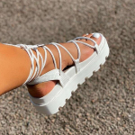 42White Fashion Moteri&scaron;ki Sandalai Gladiatoriui Moteri&scaron;ki Plei&scaron;tiniai Batai Moteri&scaron;ki Suvarstomi Platforminiai Batai Moteri&scaron;ki Batai Batai Stora apačia, 42
